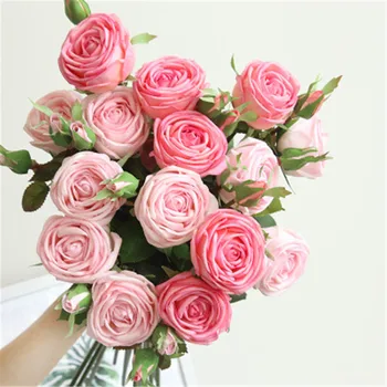 

2Pcs 2 Forks Artificial Flowers 71cm Real Touch Latex Rose Hand Feel Felt Simulation For Home Wedding Decorative Flower Bouquet