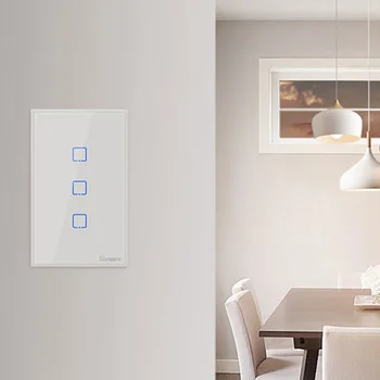 

3 Gang Smart Wifi Switch Work with Amazon Alexa Google Assistant 12x7.4x3.8cm No Neutral Wire Required Smart Home