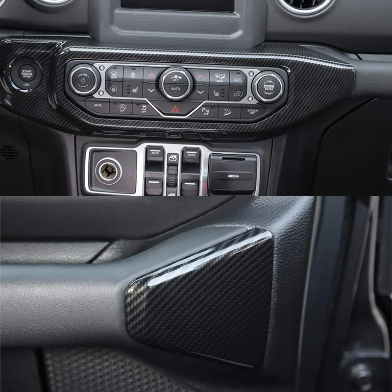 Накладки для салона Jeep Wrangler JL+ панель управления кондиционера, декоративные наклейки, аксессуары для Jeep JL