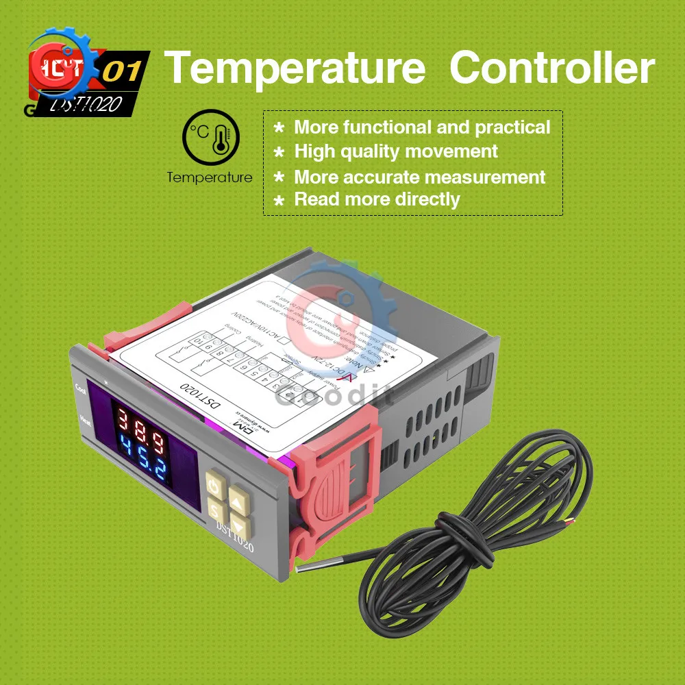 DST1020 цифровой дисплей термостат Humidistat регулятор температуры регулятор влажности термометр контроль гигрометр метр