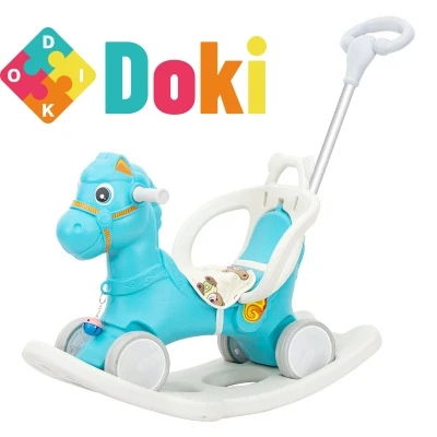 Children's Rocker Trojan Horse Sliding Music Cart Early Education Baby Gift Men And Women New Series Doki Toy 2021 1