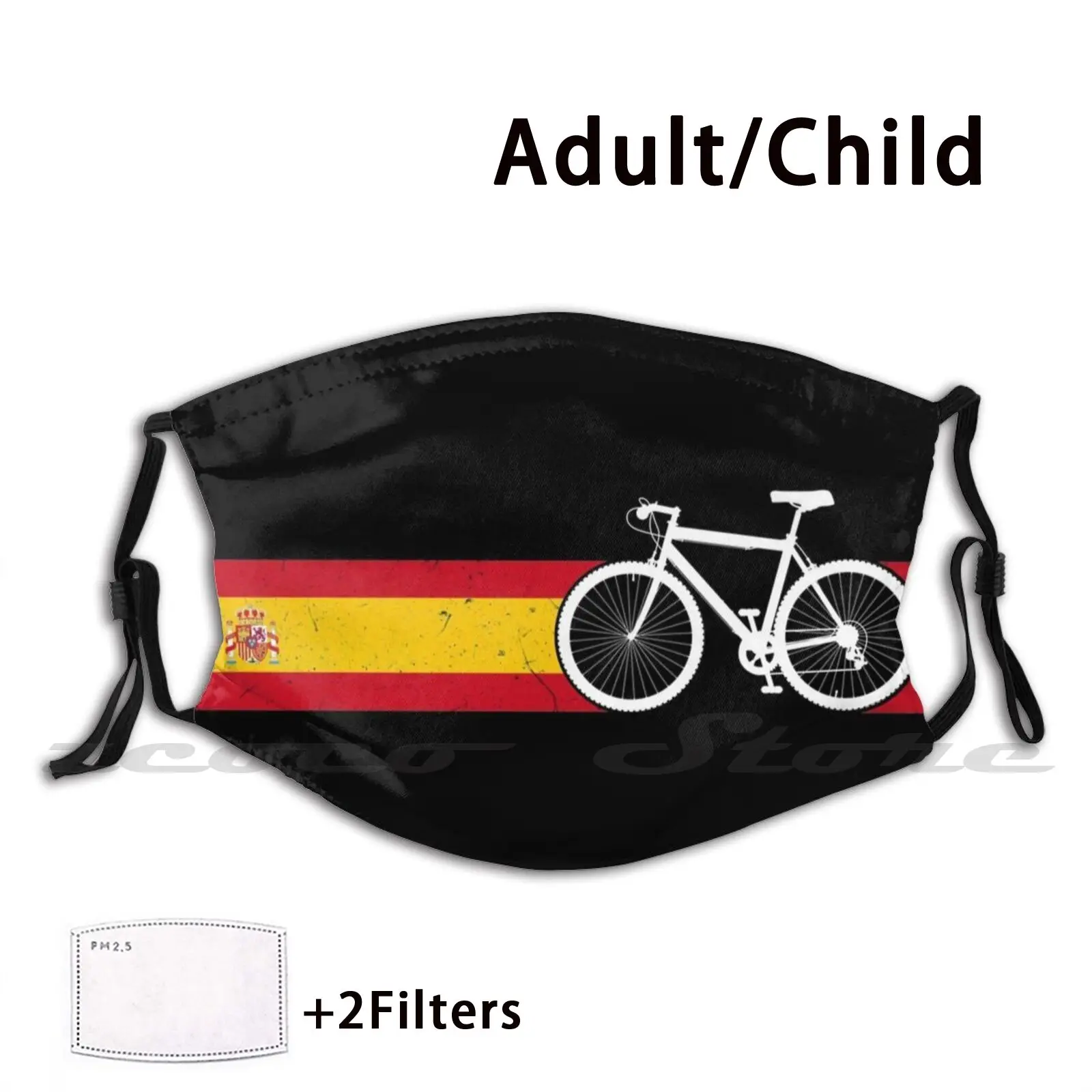 

Spanish Mountain Bike Custom Pattern Washable Filter Pm2.5 Adult Kids Mask Bike Mtb Ride Mountain Bike Bicycle Cyclist Bmx