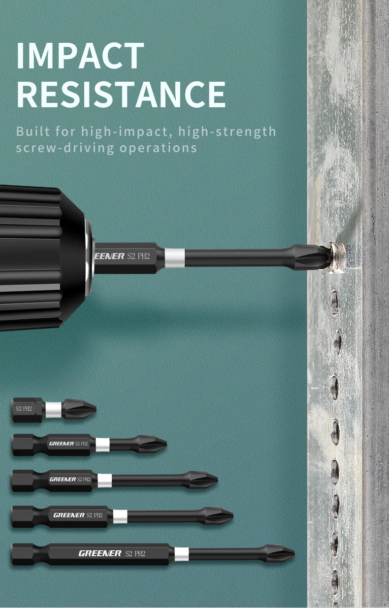 Greener Impact Strong Magnetic Batch Head Cross High Hardness Hand Drill Bit Screw Electric Screwdriver Set 50 65 70 90 150mm Greener Impact Strong Magnetic Batch Head Cross High Hardness Hand Drill Bit Screw Electric Screwdriver Set 50 65 70 90 150mm