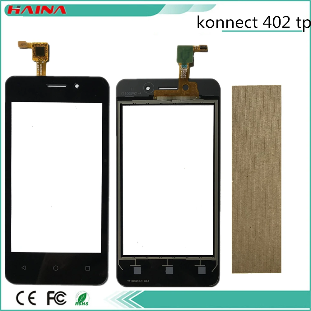 Сенсорный экран для Danew Konnect 402 сенсорный аналого-цифровой преобразователь спереди Стекло сенсорный Панель Сенсор 3M лента сенсорная панель