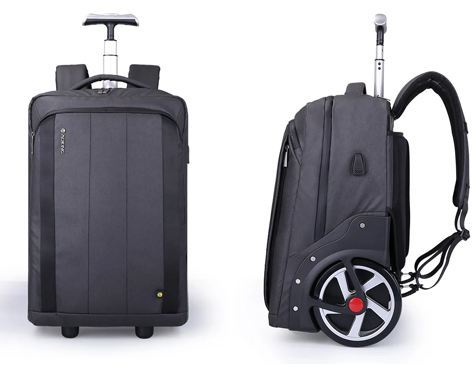 Aoking водонепроницаемый дорожный рюкзак 40л сумка для ноутбука на колесиках 17 дюймов мужские багажные сумки с usb зарядным портом Дорожный чемодан для переноски