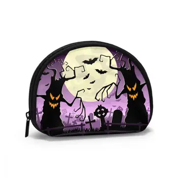 

Scary Monsters Trees On Old Cemetery Cosmetic Bag Woman Portable Travel Make Up Pouch Bag Small Sanitary Napkins Bag