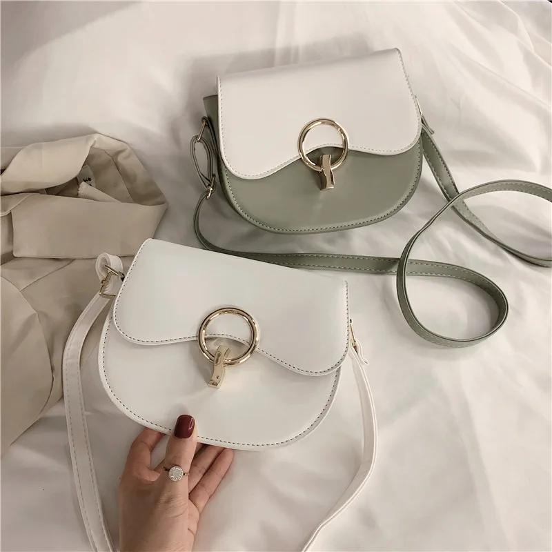 

New bag female bag 2020 new fashion net red messenger bag hit color wild shoulder saddle bag