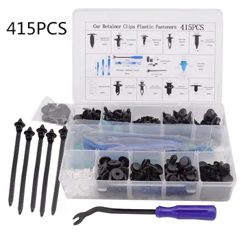 

415PCS Car Retainer Clips Plastic Fasteners Push Pin Rivet Fasteners Trim Clip Assortment Kit Fit Universal Car Accessories