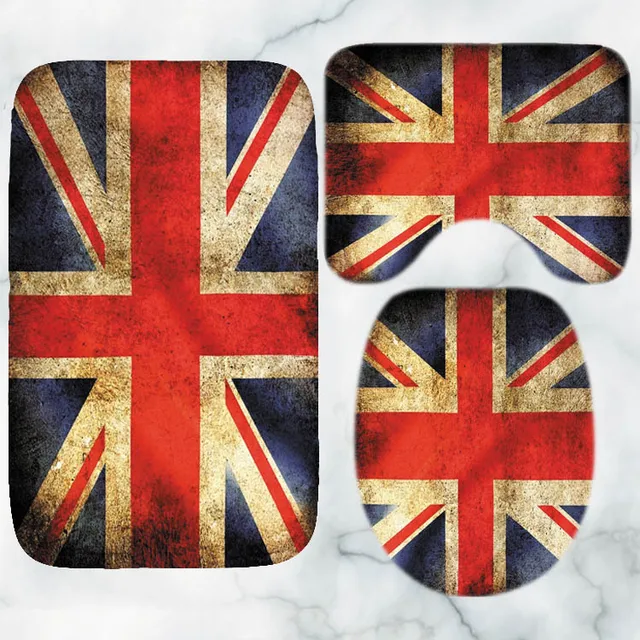 British Flag Shower Curtain, Vintage Of United Kingdom Polyester Fabric