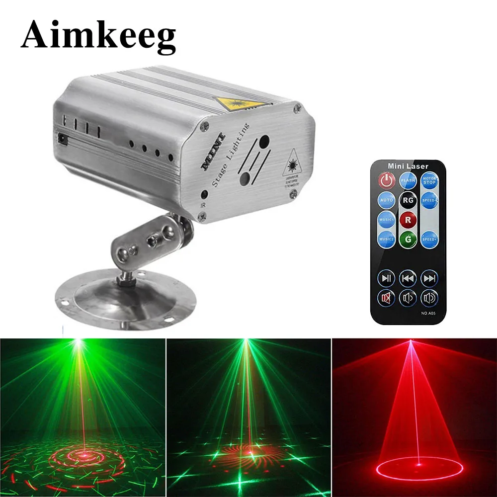 

24 Patterns DJ Disco Stage Light Sound Activation Music Rhythm Flash Light Automatic Laser Projector Stage Light Effect