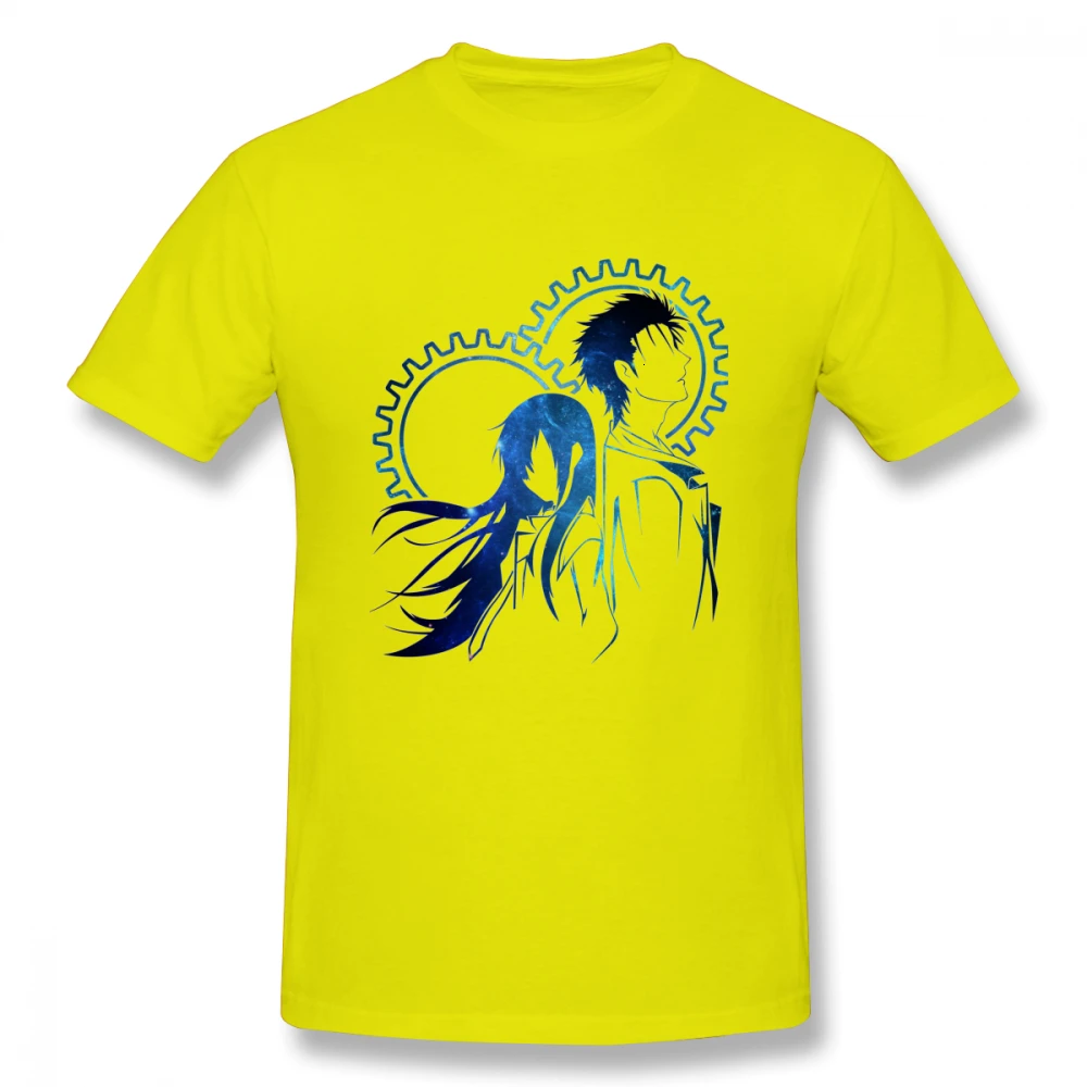 Yellow One yona для мужчин Okabe And Kurisu Steins Gate футболка новая футболка модная повседневная футболка - Цвет: Yellow