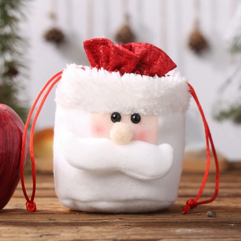 Яблочный мешок новогодний шнурок рождественские украшения для конфет мешок со снеговиками, с северными оленями Рождественская елка украшения Рождественские - Цвет: Santa