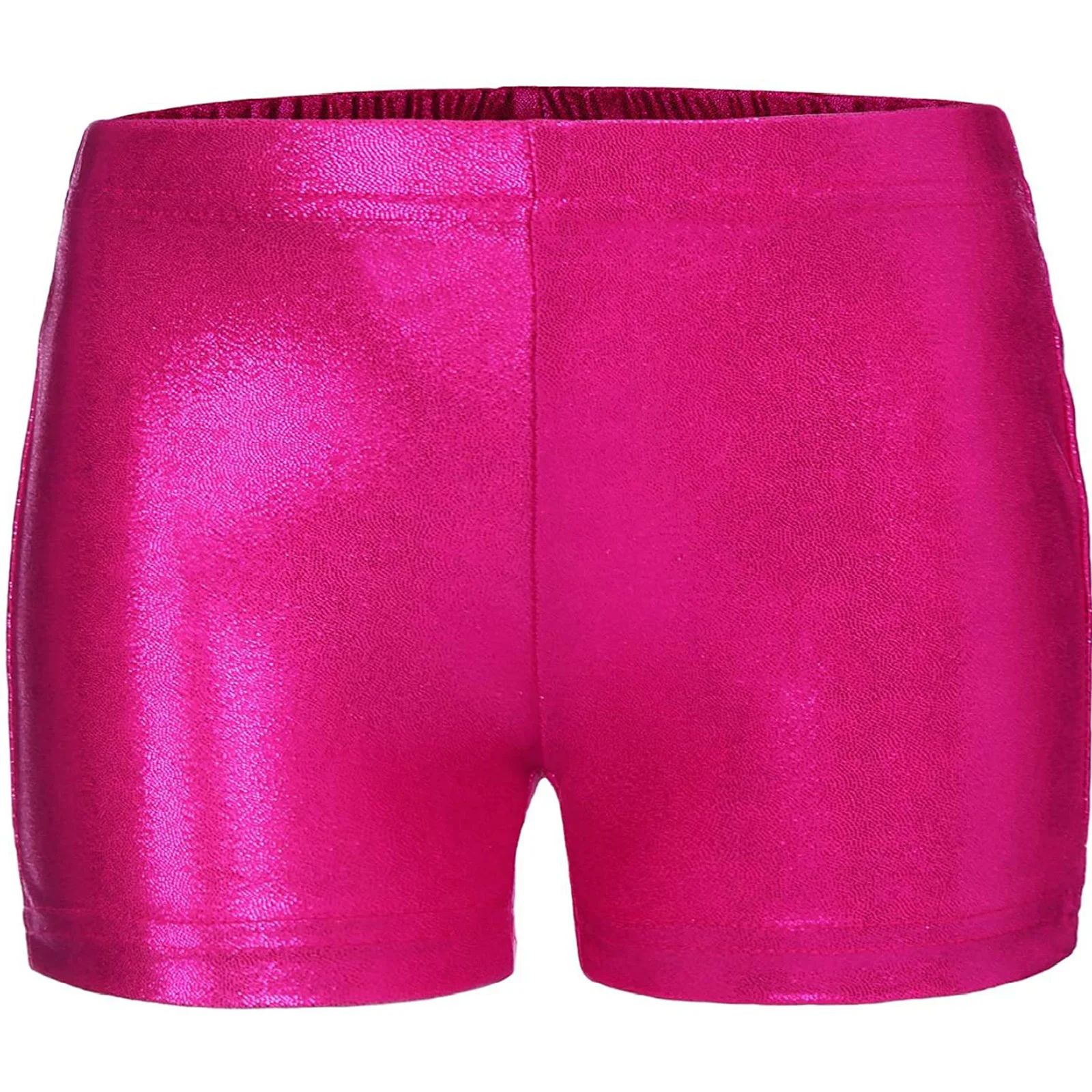 High Quality Shiny Metallic Girls Shorts Bottoms Sports Gymnastic Workout Summer Dancewear Kids Stage Performance Show Shorts kids shorts