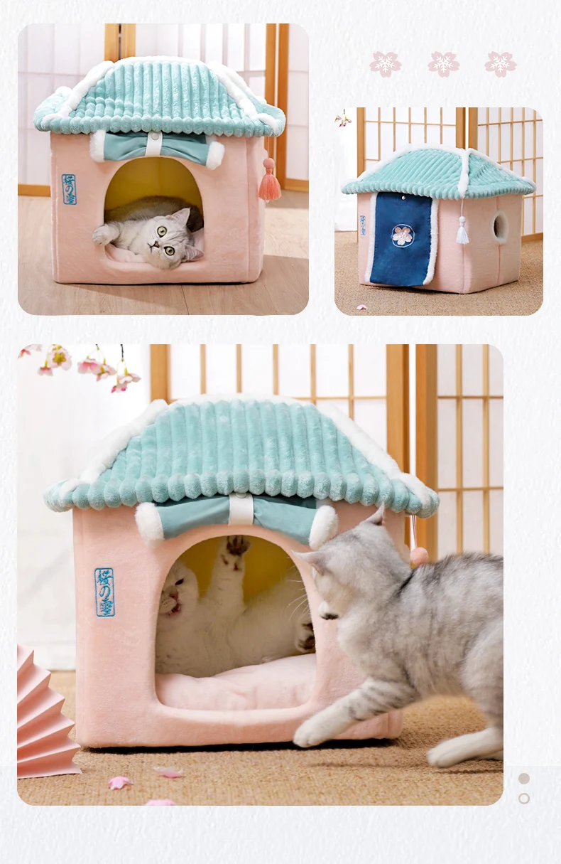 HOOPET Winter Cozy Pet House Dogs Soft Nest Kennel Sleeping Cave For Cat Dog Puppy Warm Tents Removable Bed Nest For Chihuahua