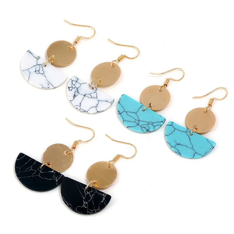 Womens Earrings Trendy Bohemian Folk Style Semicircular Round Fashion Jewelry Brincos For Girls Aretes De Mujer Bohemio | Украшения и