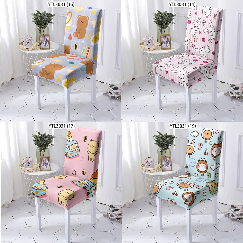 Fundas de animales de dibujos animados para silla, cojín silla de sala de estar, fundas para sillas plegables, fundas para silla de para el hogar|Cubiertas silla| - AliExpress