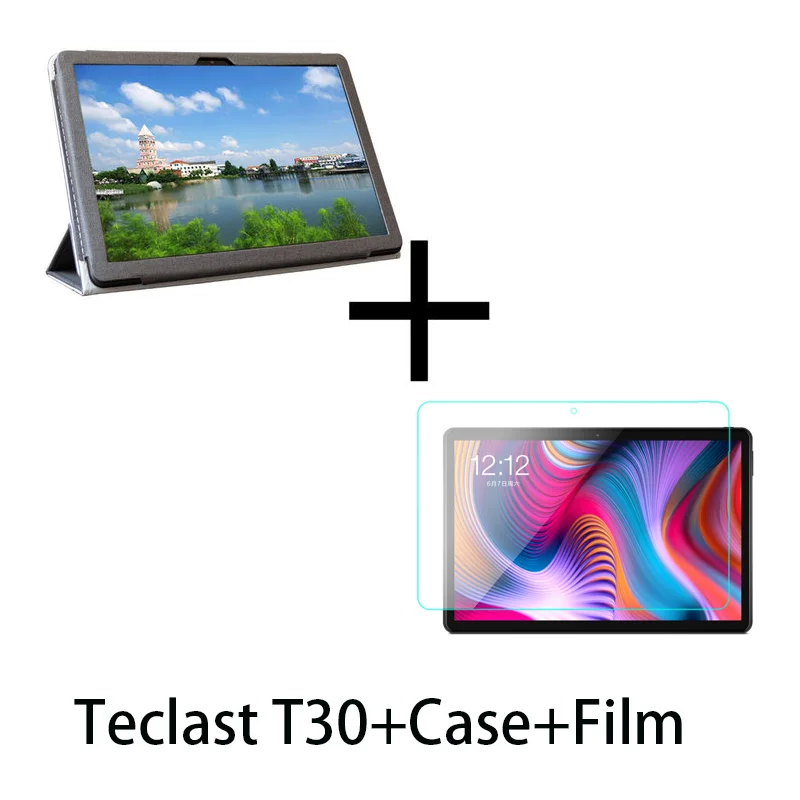 add case and fiml Teclast T30, 10,1 дюймов, планшет с функцией звонка, Восьмиядерный ПК, 4 Гб ОЗУ, 64 Гб ПЗУ, 1920*1200 ips, Android 9,0, две sim-карты, WiFi, LTE, gps - Комплект: add case and fiml