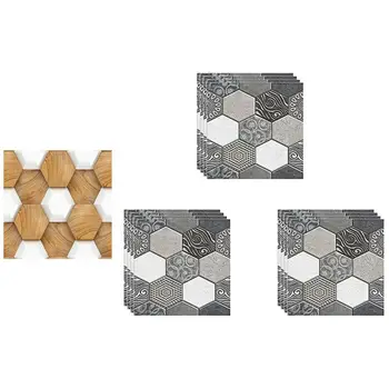 

1Pcs Pvc Tile Sticker Removable Self Adhesive Wallpaper & 12 Pcs Wall Tile Sticker Home Bathroom Kitchen Brick