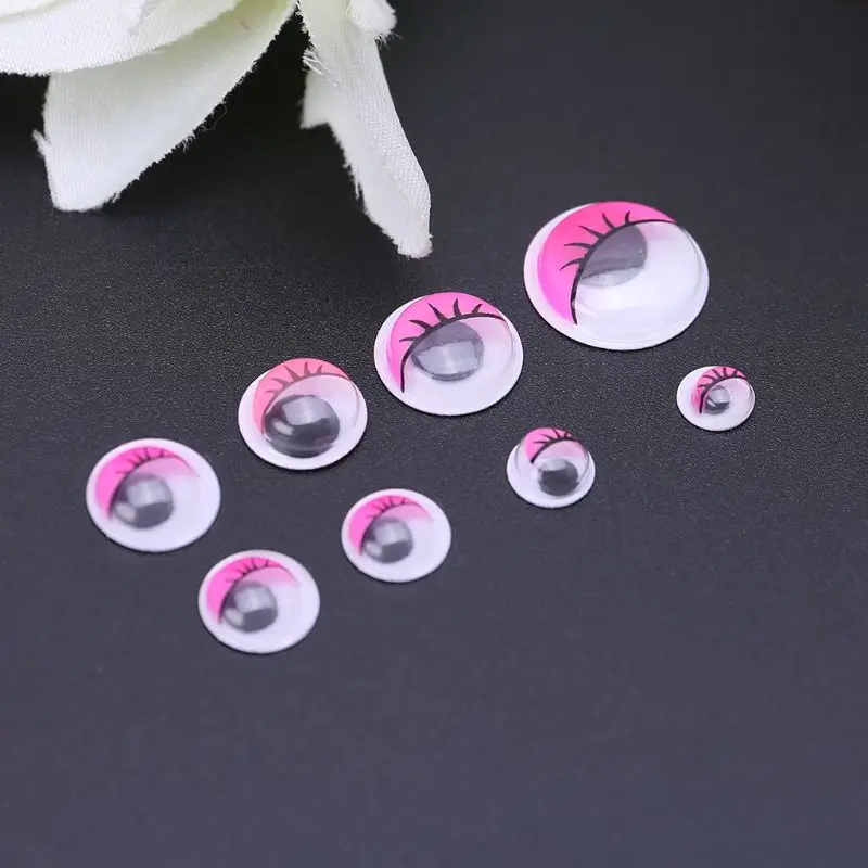 Self Adhesive Eyes with Eyelashes for Doll Bear 100pcs