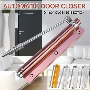 

18CM Adjustable Door Automatic Closer Aluminum Alloy Automatic Door Spring Silver Tone Intensity Suitable for Fire Door