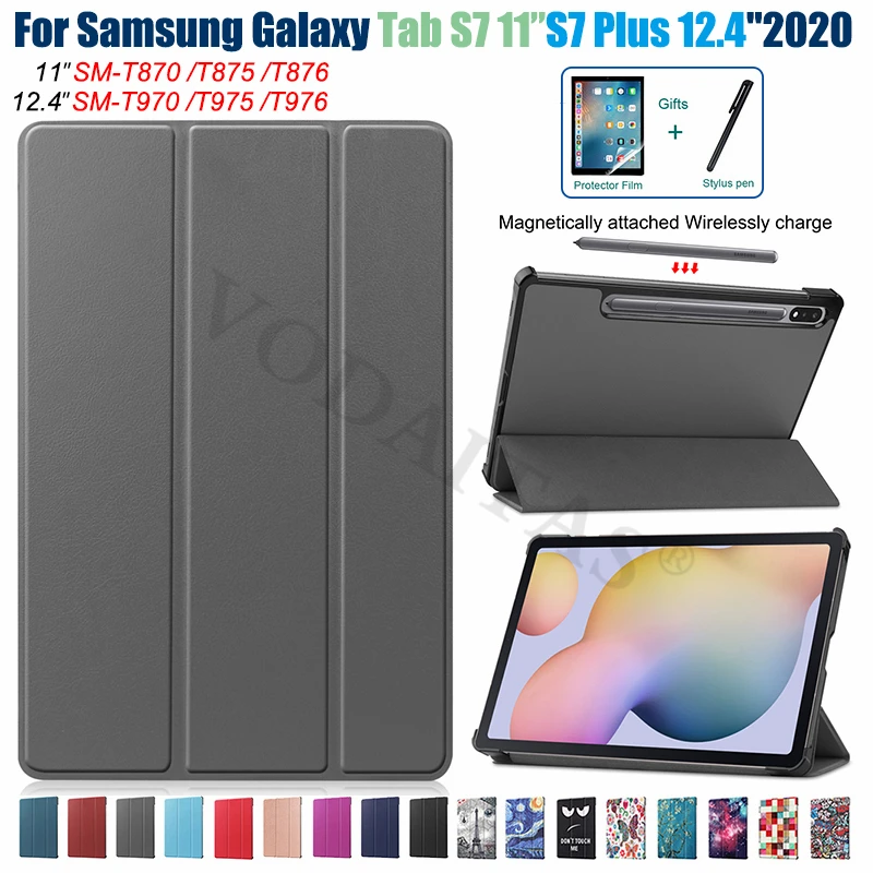 Магнитный чехол для Samsung Galaxy Tab S7 плюс 12 4 дюймов T970 T975 T976 подставка Funda SM T870 T875|Чехлы