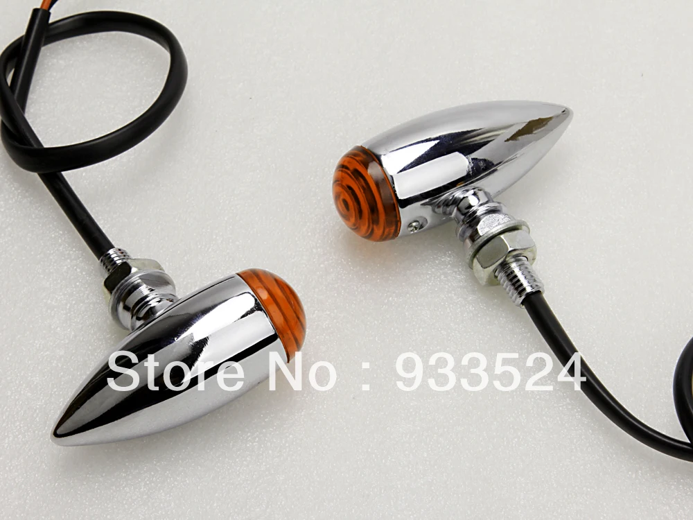 Хромированные янтарные указатели поворота для Harley Yamaha Suzuki Honda Boulevard Intruder C50 M109R Shadow