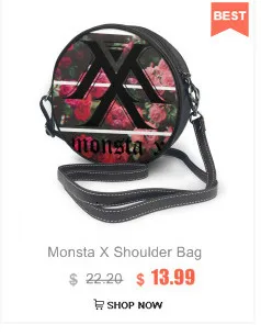 Monsta X сумка на плечо Monbebe V2 кожаная сумка многофункциональная Высококачественная женская сумка с узором женская сумка через плечо подростковый тонкий кошелек