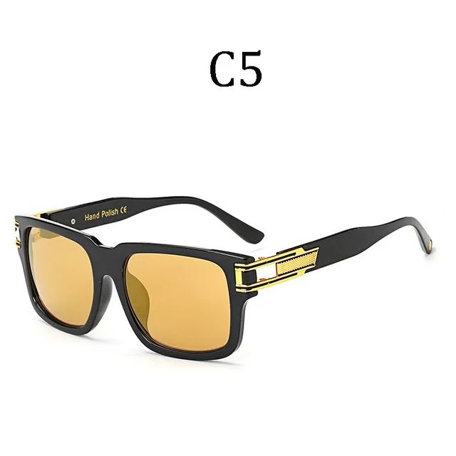 DPZ Роскошные Брендовые мужские дизайнерские солнцезащитные очки с большой оправой винтажные Ретро женские солнцезащитные очки с оригинальным чехлом grandmaster UV400 - Цвет линз: 97130 C5
