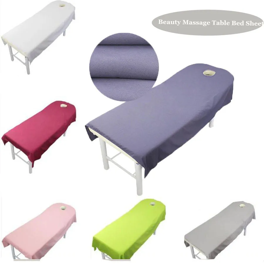 WOSTAR 100 Polyester solid beauty salon bed sheet Cover comfort Body SPA massage table cloth sheets