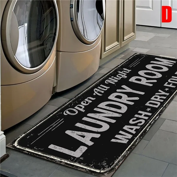 Non-Slip Floor Mat Bath Mat Entrance Doormat Self-Service Laundry Bathroom Kitchen Carpet Laundry Room Decor Print Lounge Rug