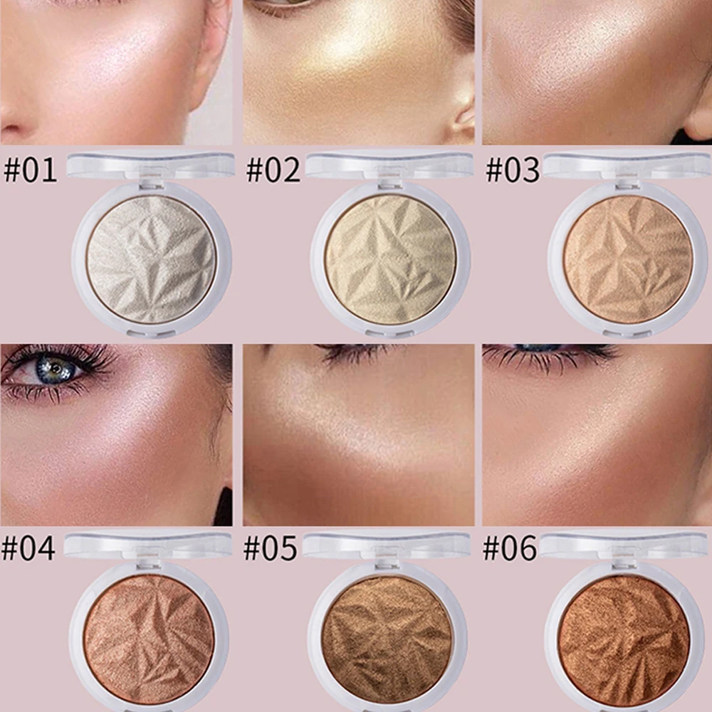 6 цветов Highlighter пудра с высоким блеском мерцающая пудра Bronzer Repair Haileyter Iluminador Maquiagem крем для лица хайлайтер