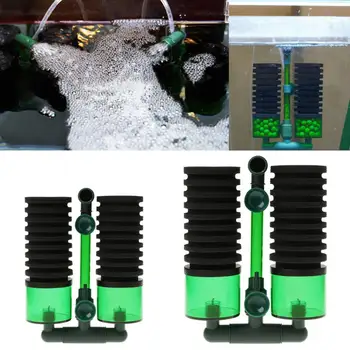 

Aquarium Fishbowl Double-End Biochemical Sponge Filter for Oxygenation Cycle Double Head w/ Suction Cup