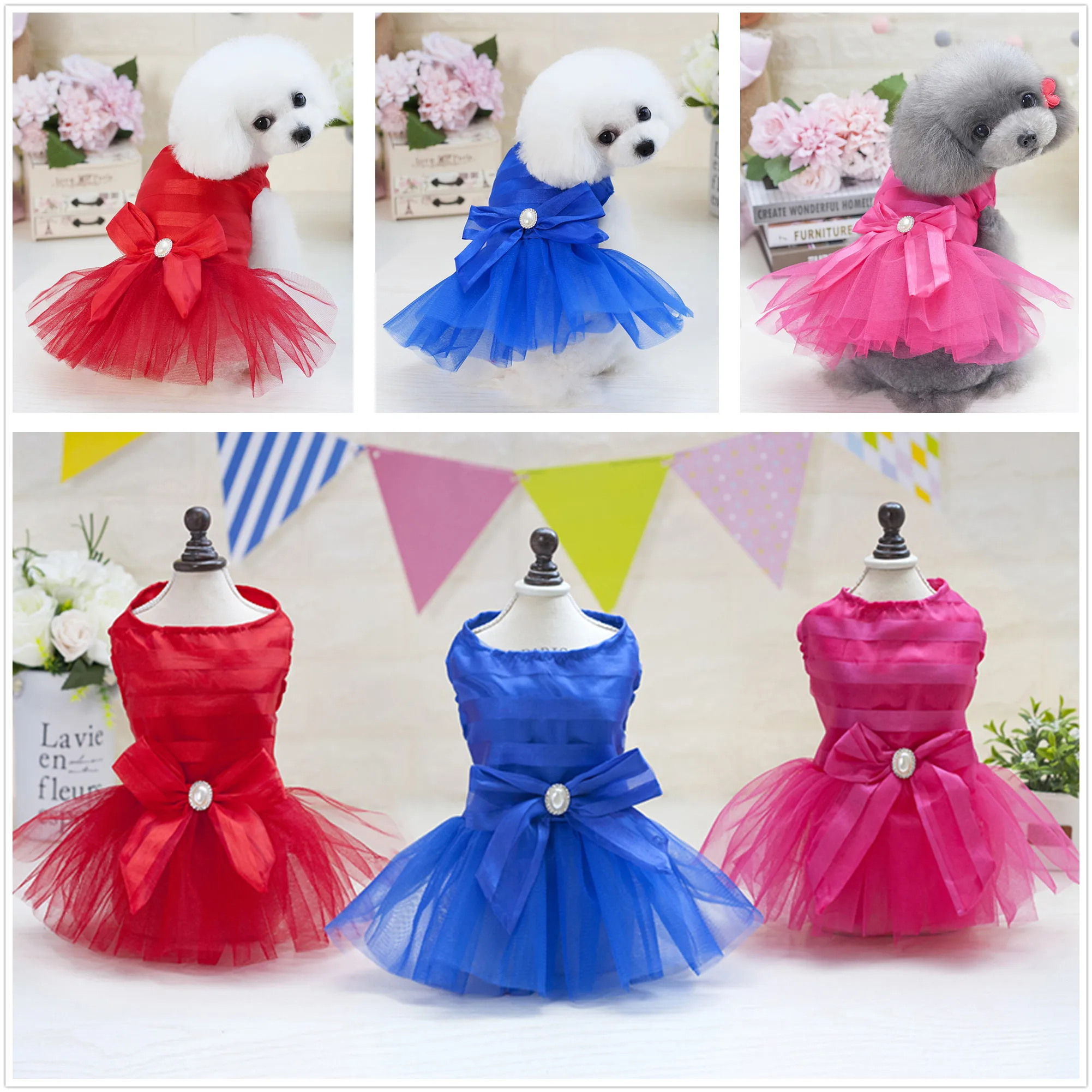 

Dog Dress Luxury Dogs Weeding Dress Tutu Weeding Skirt Summer Dress Chiwawa Dress For Wedding Party Clothe