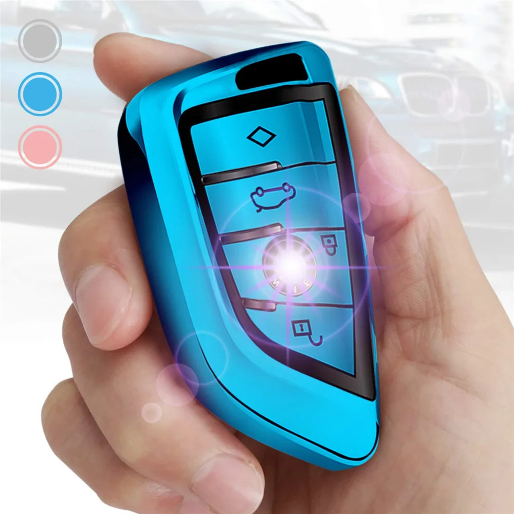 Rush Sale! For BMW Key fob Cover, Key Fob Case for BMW 2 5 6 7 Series X1 X2 X3 X5 X6 Premium Soft TPU Anti-dust Full Protection