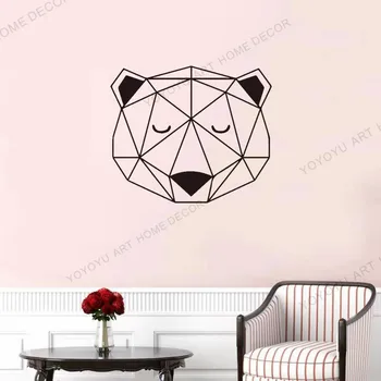 

Nordic Bear Geometric Wall Sticker Vinyl Decals Bedroom Decor For living room kids Room Decor stickers mural wallpaper rb89