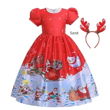 Рождественское платье для девочек-подростков; платье для выпускного бала; платье для торжественных вечеринок; Одежда для девочек с Санта-Клаусом; праздничный костюм для девочек