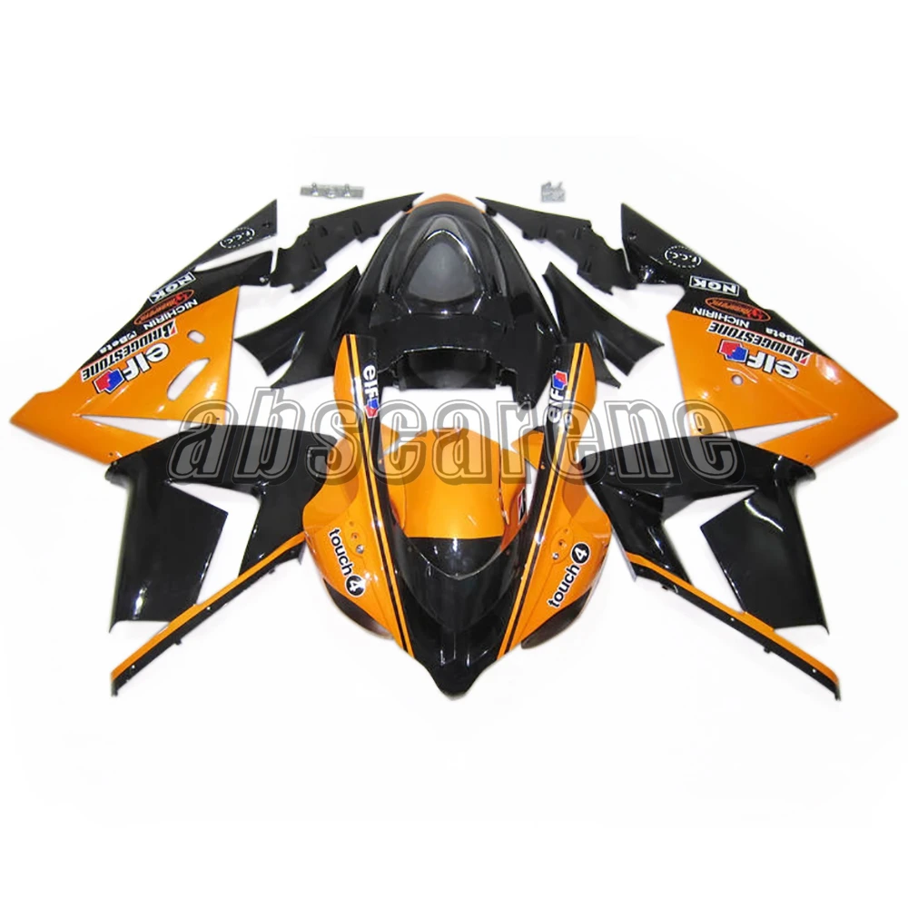 Эльф Глянец Оранжевый Черный Полный обтекатели для Kawasaki ZX10R 2004 2005 ZX-10R 04 05 ABS пластик впрыска кузова мотоцикла ZX10R