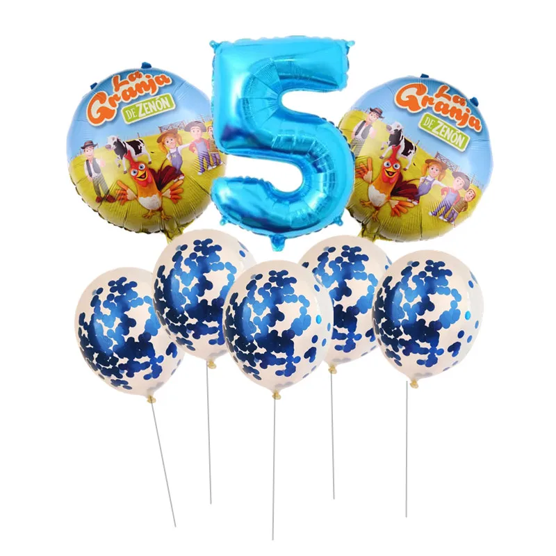 8pcs 8 шт./лот, вечерние воздушные шары с животными на ферме, 32 дюйма, розовые воздушные шары с цифрами, Детские вечерние воздушные шары на 1 день рождения, детские игрушки - Цвет: 8pcs
