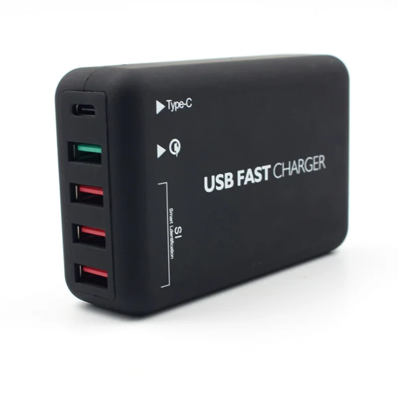 

USB Fast-Charging Multi-USB 5 V/9 V/12 V Charger with Type-C Port Fast Charge USB fast Charge