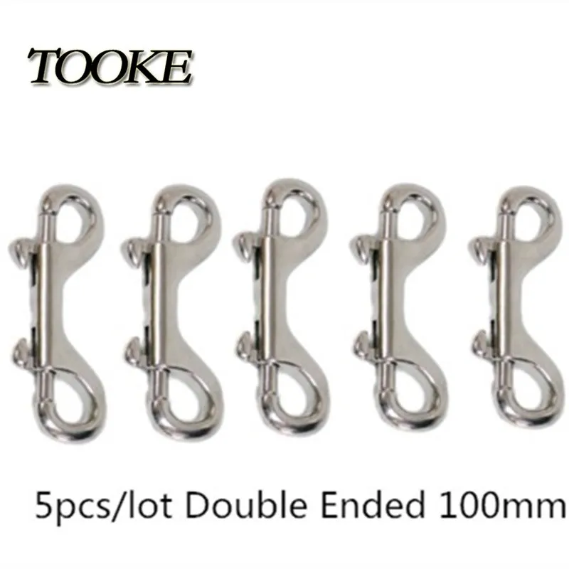 Scuba Diving Stainless Steel Quick Carabiner Swivel Eye Bolt 90mm Double Ended Snap Bolt Hook Clip 5pcs/lot for BCD Safe