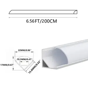 15.8MM*15.8MM Mini V Shape LED Aluminum Profile with Arched White