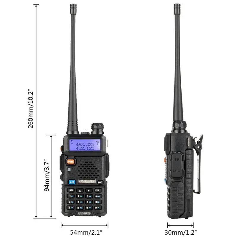 Baofeng UV-5R III трехдиапазонная двойная антенна 5 Вт VHF и UHF портативная Мобильная приемопередатчик радиоприемники Comunicacion Pinganillo Baofeng