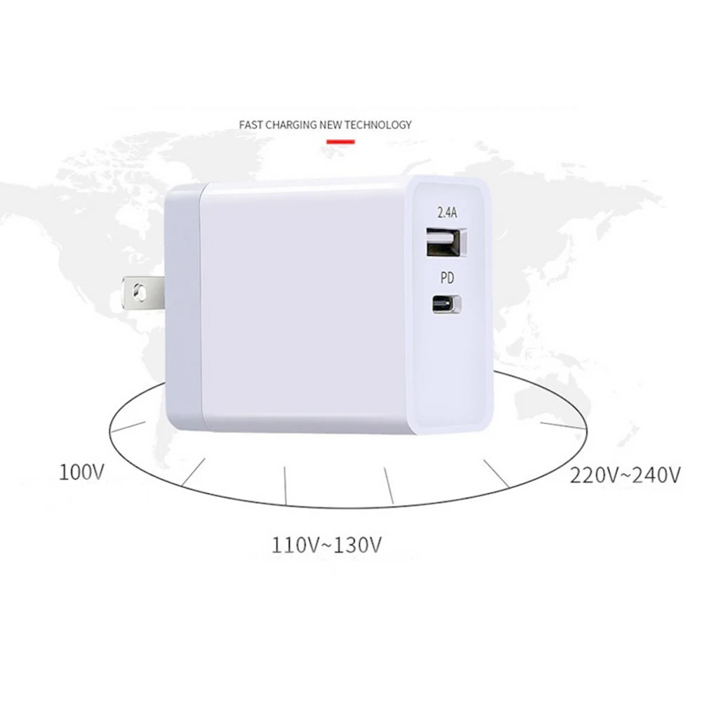 18 Вт 30 Вт usb type-C PD Быстрая зарядка 2 порта быстрое зарядное устройство 9 в 6 в 3 А мобильное зарядное устройство адаптер питания для iPhone samsung huawei Xiaomi