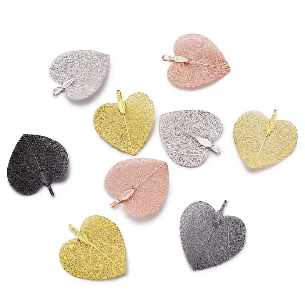 10 шт латунные подвески в форме натурального сердца разноцветные ювелирные