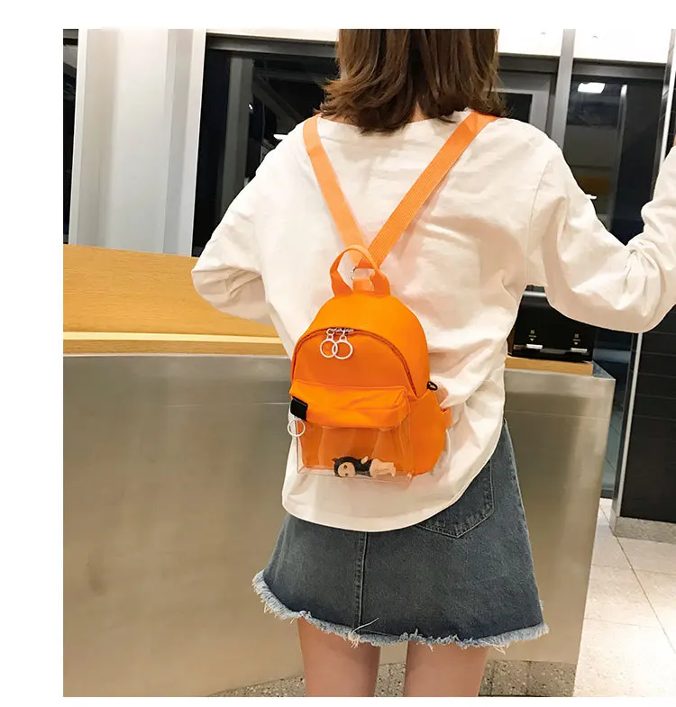 Женский маленький рюкзак из прозрачного ПВХ мини-студенческий школьный ранец с прозрачной огранкой кукла Ита книжные сумки для девочек-подростков рюкзак