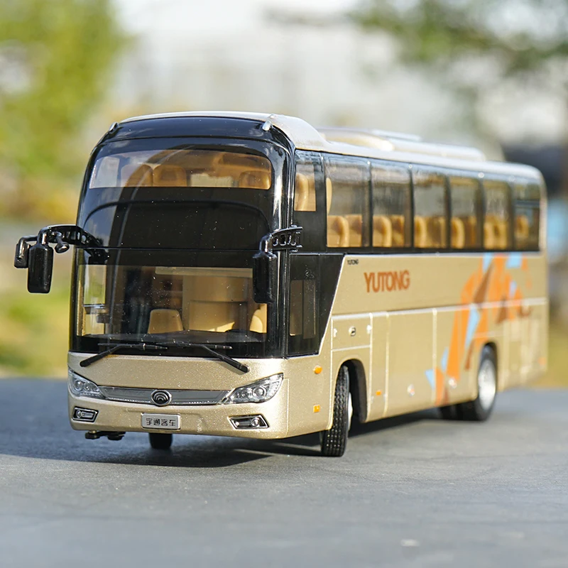 Оригинальная Коллекционная модель из сплава, подарок, 1:42 весы Yutong ZK6118HQY8Y, двухэтажный городской автобус, литье под давлением, Игрушечная модель - Цвет: Champaign gold