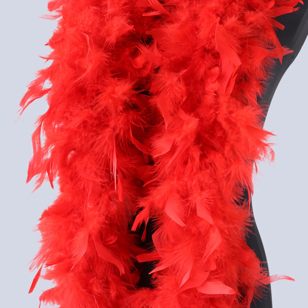 60 Gram Red Turkey Marabou Feather Boas Trim Scarf 2 meter Feathers Clothing Belt Wedding Party Shawl Decoration Plumes