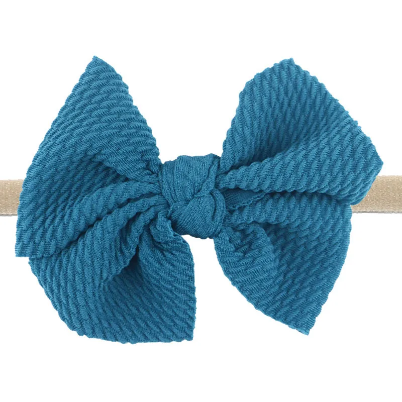 36pc/lot New Girls 4” Texture Fabric Hair Bow Headbands,Kids Hair Bows Elastic Hair Bands Nylon Headband Kids Hair Accessories