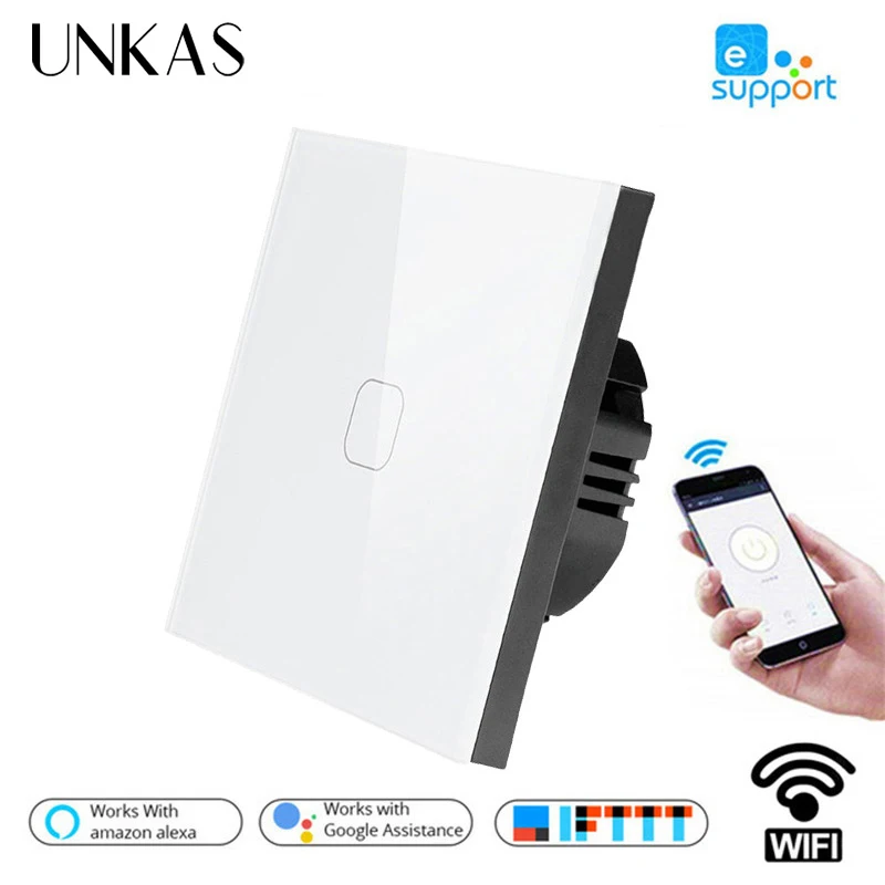Умный дом UNKAS 1/2/3/4 клавиши 1 канал беспроводной Wi Fi европейский стандарт сенсорный