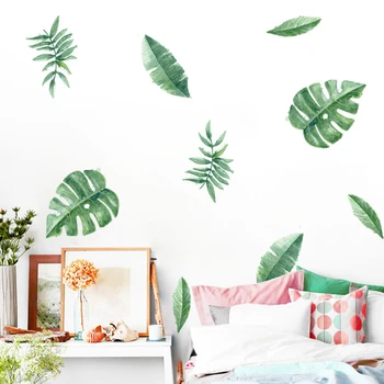 

3 Style Fantastic Fresh Tropical Plant Leaf Wall Stickers For Garden Party decoratio Dining Room Playroom Wall Decal Home Decor